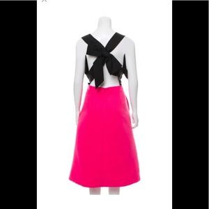Kate Spade New York open back with bow Pink and Black dress Size 12 ( fits 8)